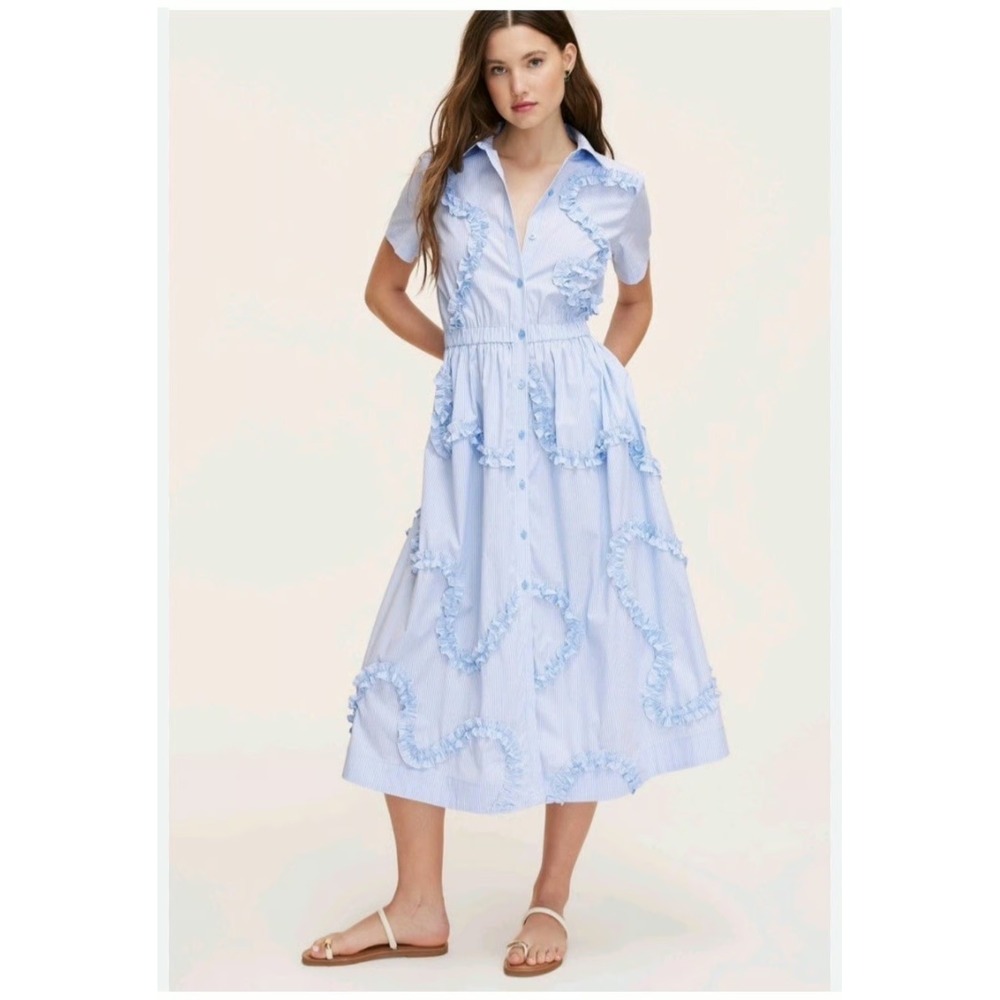Kate Spade x Target Ribbon Stripe Button Shirt Midi Shirt Dress Size XXL